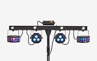 Kit Luci DJ Gear4music - 4 Faretti PAR 48W, Telecomando, Con Effetti Audio E DMX - Foto 10